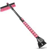 SEAAES 35 Inch Ice Scraper and Snow Brush for Car Windshield, Extendable Snow Scraper Brush with ...