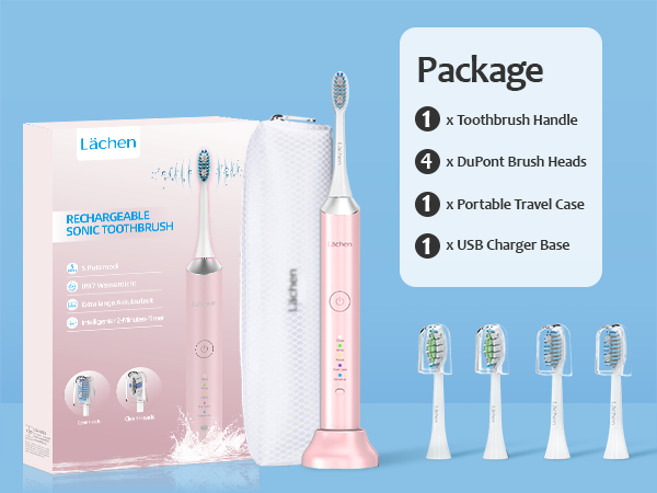 Lächen Electric Toothbrush for Adults – Sonic Rechargeable
