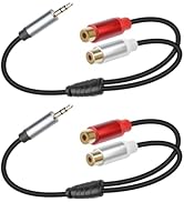 YANBORONSN RCA to 3.5mm Aux Cable,3.5mm Male to 2 RCA Female Headphone Jack Audio Adpter Extensio...
