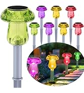 Solar Lights Outdoor, 8 Pack Solar Pathway Lights Outdoor, Solar Powered LED Mushroom Solar Garde...