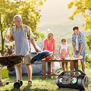 bluetooth speaker portable wireless outdoor party camping boombox karaoke subwoofer big loud stereo