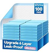 SOFYFINE Bed Pads Disposable 30" x 36" [100 Count] Adult Incontinence Underpads, Heavy Duty Absor...