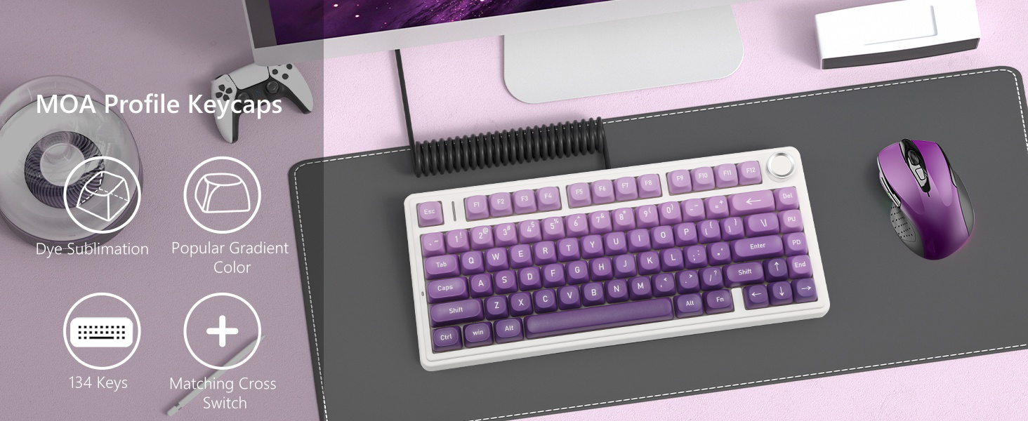 purple keycaps moa