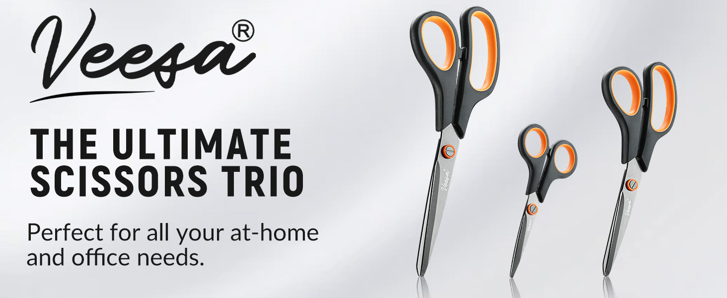 3-Pack Multi-Size Scissors (8.5’’, 7.5’’, 5.5’’)