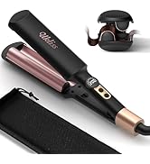 Mini Waver Hair Tool Crimper for Women Short Hair 0.4 inch Travel Double Barrel Small S Waver Cer...