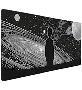 Large Gaming Mouse Pad, Space Galaxy Design, Extended Desktop Mat, 35.4 x 15.8 inches, Anti-Slip ...