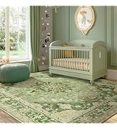 RELEANY Area Rugs 5'x7' Washable Non-Slip, Floral Vintage Distress Print Pattern Medallion Carpet...