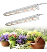 Grow Light T5 1.4Ft ( 2pcs x 10 Watts) ,5000k White Full Spectrum LED Lamp Plant Light Strips for...