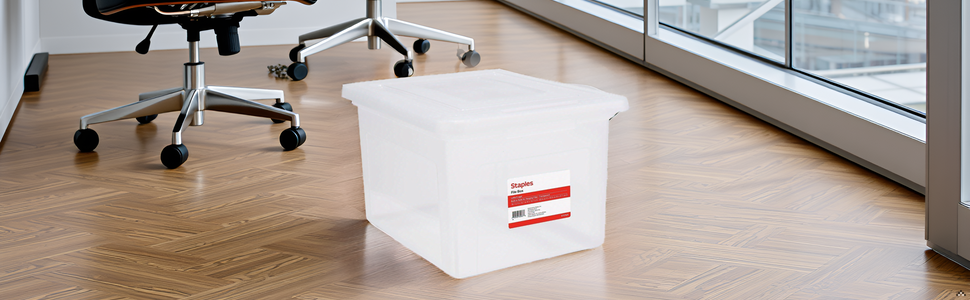 A cluttered desk with stacks of documents and folders surrounding the product.