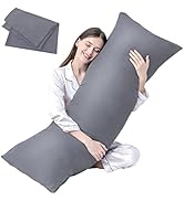 DOWNCOOL Luxury Full Body Pillow Insert with Fiber Cover - Ultra Soft Body Pillow for Sleeping - ...