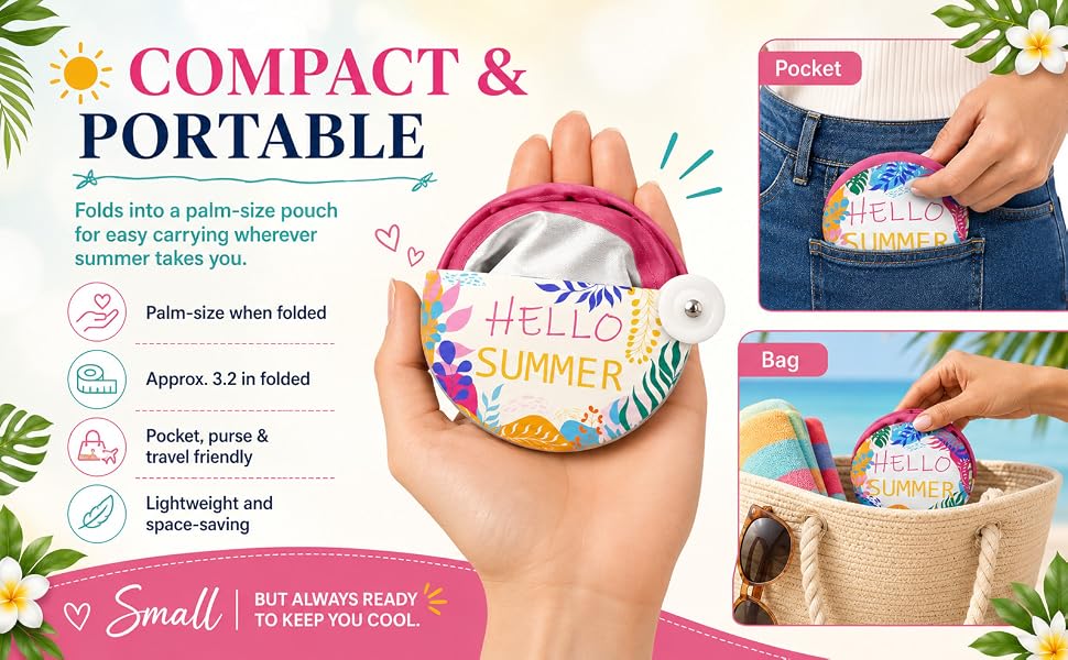 Foldable Hand Fans with Matching Pouches