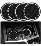 4PCS 2.75 Inch Bling Auto Car Cup Holder Insert Coasters Silicone Anti-Slip Crystal Rhinestone Dr...