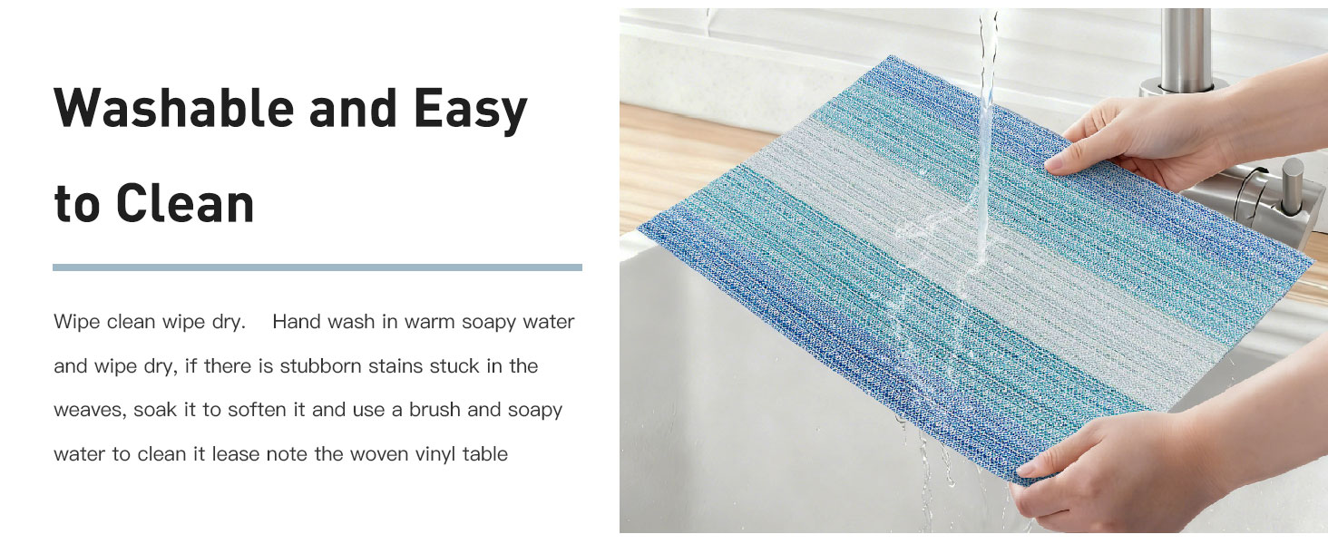 Stain Resistant Foldable Placemats Washable Wipeable Placemat for Kitchen Dining Table Decoration