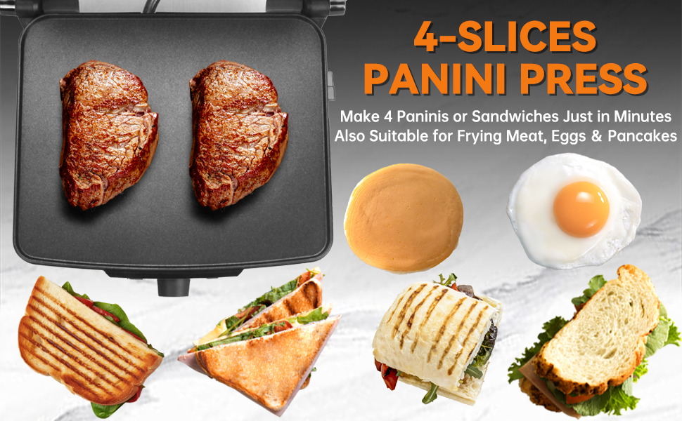 make paninis sandwiches meat egg pancakes just in minutes