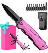 Gifts for Women Wife Girlfriend Her - Mothers Day Gifts, Pin-k Multitool Knife - Christmas Birthd...