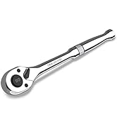 DURATECH 3/8-Inch Drive Ratchet, 90-Tooth Quick-release Ratchet Wrench, Reversible, Chrome Alloy ...