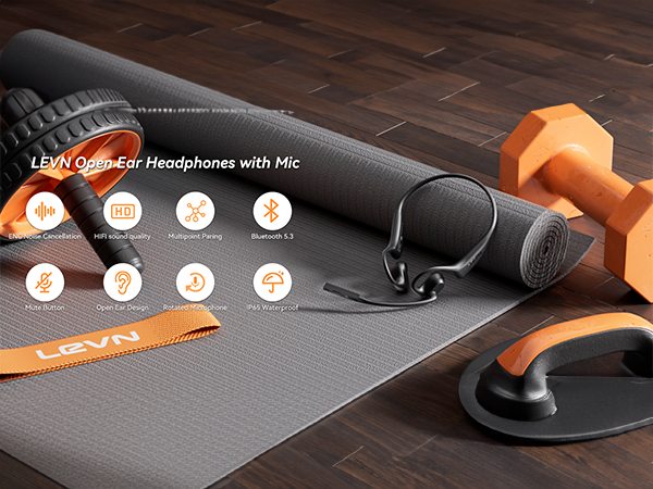 Open-ear headphones with microphone