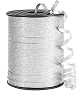 PartyWoo Silver Curling Ribbon, 500 Yard Glitter Ribbon for Balloons, Balloon String, Balloon Rib...