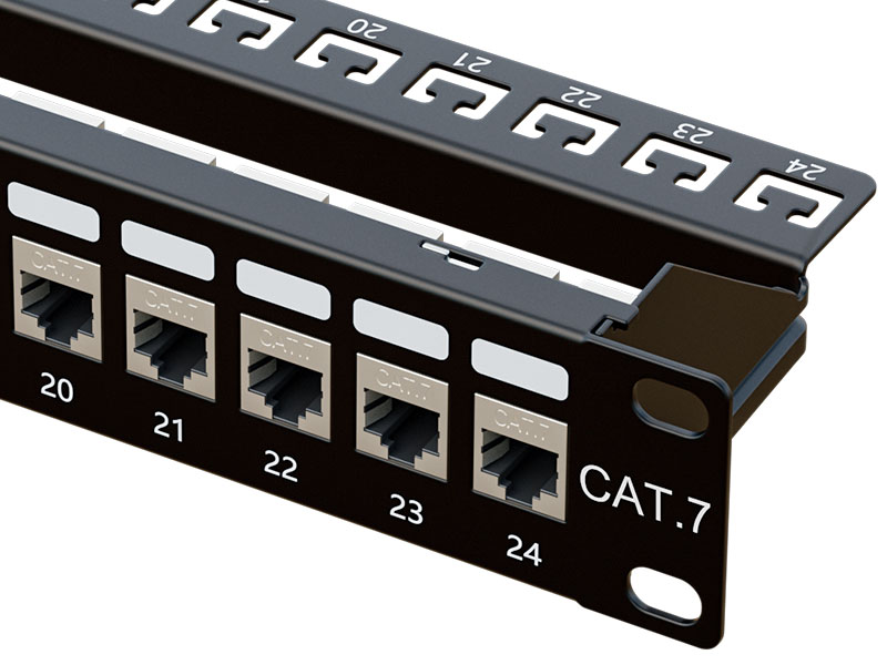 Through Coupler 1U Cat7 Patch Panel