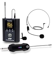 W IN-MIX UHF Wireless Microphone System, Portable Cordless Microphone Set with Headset, Lavalier,...