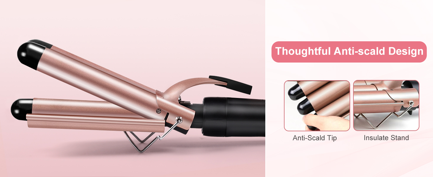 curling Wand with 3 Barrel Curling Iron and 4 Interchangeable Ceramic Hair Wand