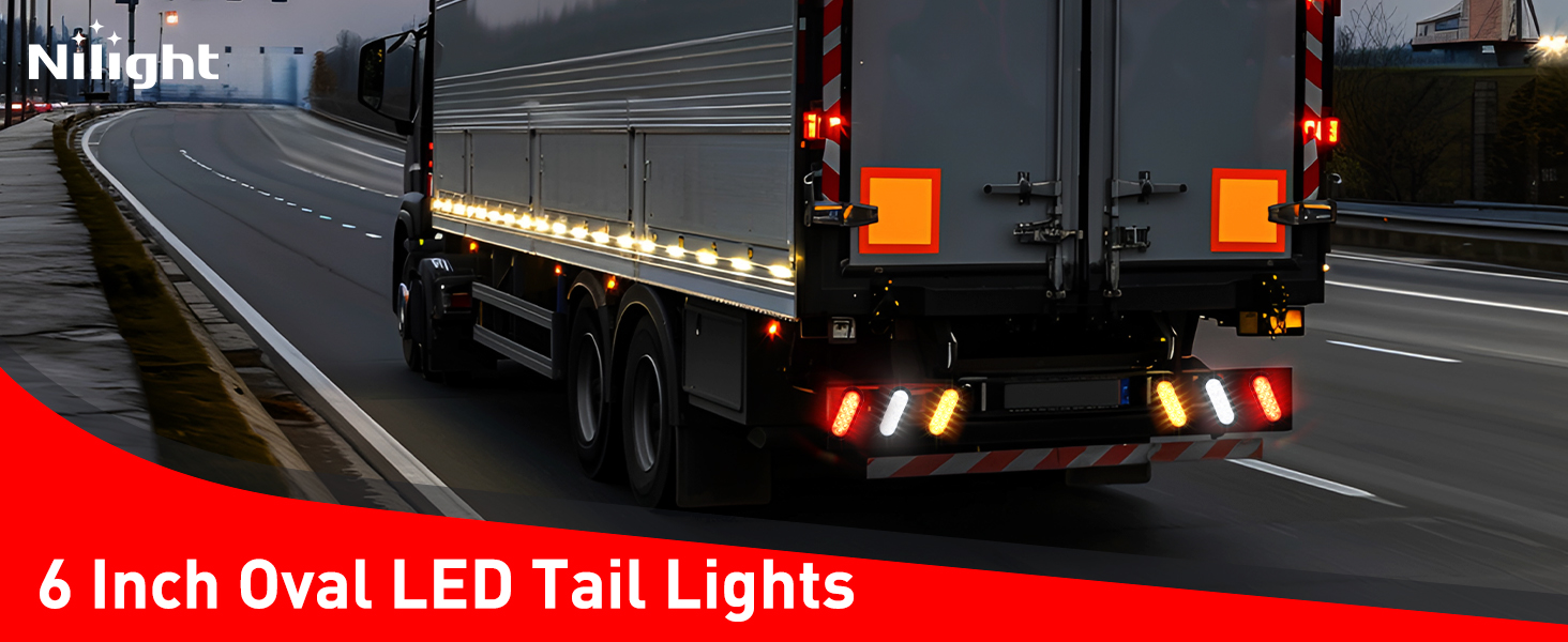 6inch oval trailer lights red 10led brake stop turn signals lighting for truck trailer rv camper 
