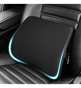 TISHIJIE Lumbar Support Pillow for Car, Lower Back Support for Driving Seat Memory Foam Lumbar Pi...