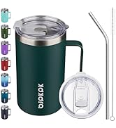 BJPKPK Insulated Coffee Mug with 2 Lids, 25oz Stainless Steel Insulated Tumbler with Handle, Doub...