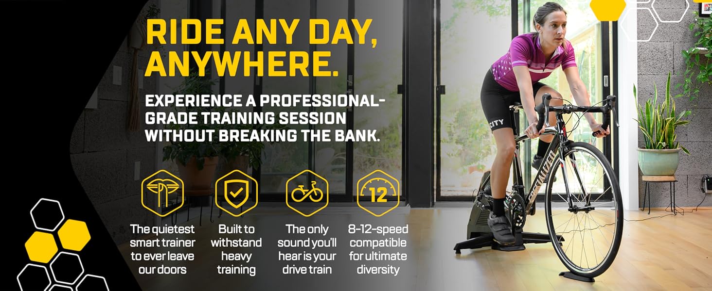 Bike trainer. Ride Indoors, any day anywhere.