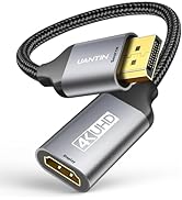 UANTIN Display Port to HDMI 4K Adapter | Braided DP DisplayPort Male to HDMI Female Uni-Direction...