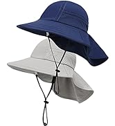 2-Pack Toddler Baby Sun Hat Kids Summer UPF 50+ for Boys Girls Adjustable Beach Hats with Bucket ...