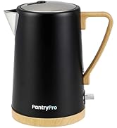 PantryPro 1.7L 1500W Rapid-Boil Electric Kettle - Stainless Steel Interior - Auto Shut-Off, Boil-...