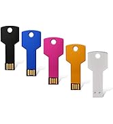 16GB Key Shape USB Flash Drive 5 Pack, K&amp;ZZ Metal Thumb Drive USB2.0 Flash Disk Memory USB Stick ...