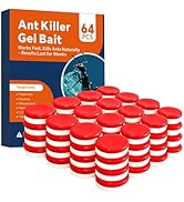 64 Pack Slow-Acting Ant Bait Gel Stations for Indoor &amp; Outdoor Eliminate Entire Ant Colony, Effec...