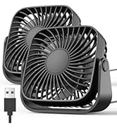 TOPK USB Desk Fan [2Pack], Strong Three-Speed Wind Small USB Fan,Quiet Operation, 360° Rotatable ...
