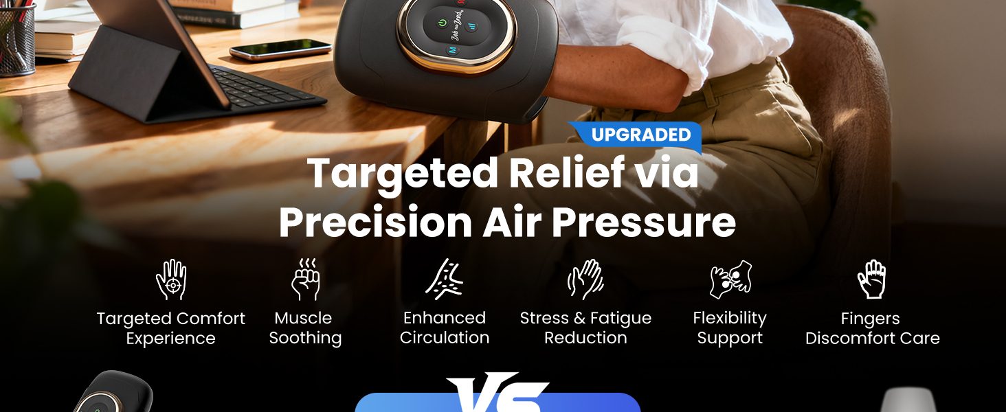 professional hand massager for arthritis and carpal tunnel with heat and compression UL certified