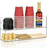 MYITYARD Coffee Cup Holder for Countertop, 2-Tier Clear Acrylic Cup Organizer, Coffee Bar Accesso...