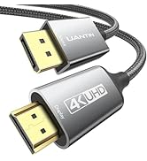 UANTIN 4K DisplayPort to HDMI Cable 3Ft | 1080P@120Hz,1440P/2K@60Hz Uni-Directional DP to HDMI Ma...