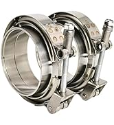 GaeaAuto 2 X 3 inch Quick Release V Band Clamp with Male Female Flanges 304 Stainless Steel for T...