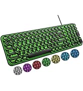 QUASIO Large Print Backlit Keyboard, Wired USB Lighted Computer Keyboards with 7-Color Backlit, O...