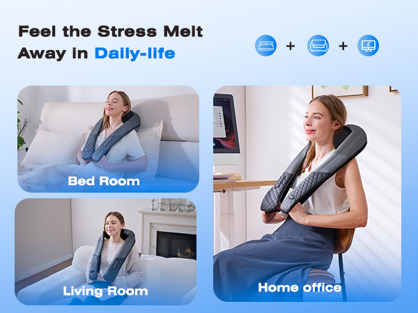 neck and shoulder massager with heat shiatsu neck and back massager shoulder massager