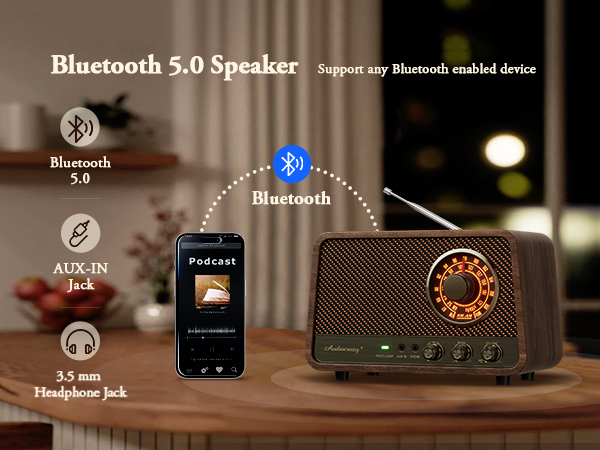 vintage radio bluetooth speaker