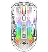 Bluetooth Wireless Mouse, Transparent RGB Mechanical Dual Mode Gaming Mouse, A Must-Have Cool USB...