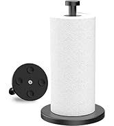 VEHHE Black Paper Towel Holder Countertop, Stainless Steel Paper Towel Holder Stand with Weighted...