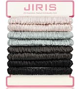 JIRIS Silk Satin Hair Scrunchies for Women, 8 Pack 4-Color, No Crease, Frizz Control &amp; Hair Break...