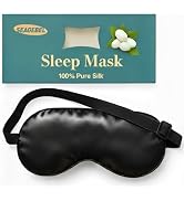 100% Pure Mulberry Silk Sleep Mask, 22 Momme 6A Soft &amp; Smooth Fibers, Breathable Eye Mask for Wom...