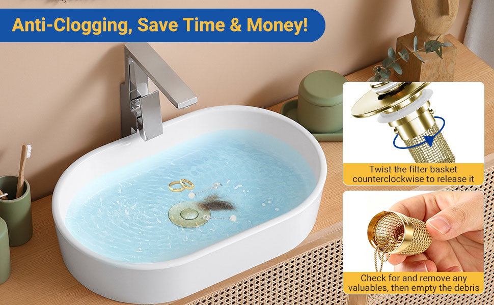 bathroom sink drain strainer