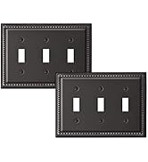 DEWENWILS Aged Bronze Light Switch Cover, Tripple Toggle Switch Wall Plates,Heavy-Duty Metal Mate...