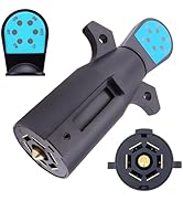 GRZWAYS Trailer Light Tester, 7-Way Trailer Plug Testerwith Red LED, Testerfor Diagnosing and Fix...