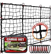 [Premium] 4'x6' Heavy Duty Cargo Net Stretches to 8' x 12', Extra Thick 10mm Cord Bungee Cargo Ne...